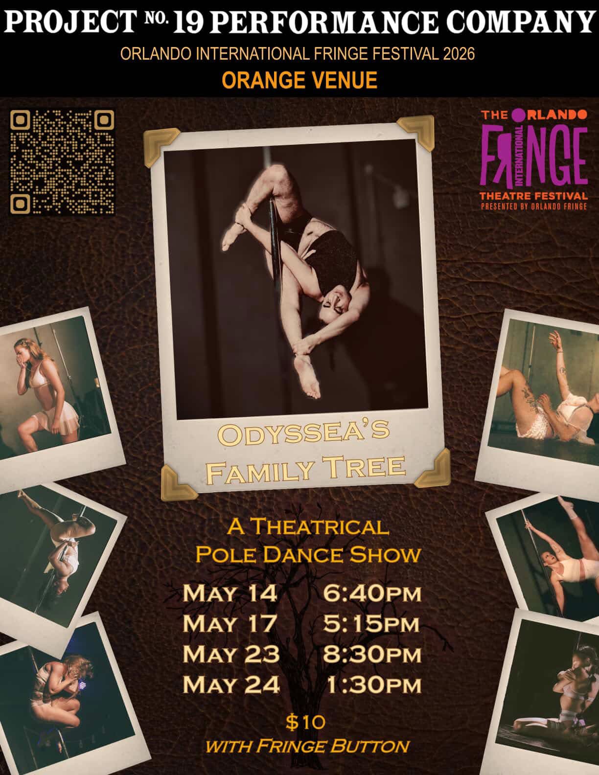 Odyssea's Family Tree Orlando Fringe Festival poster with performance dates
